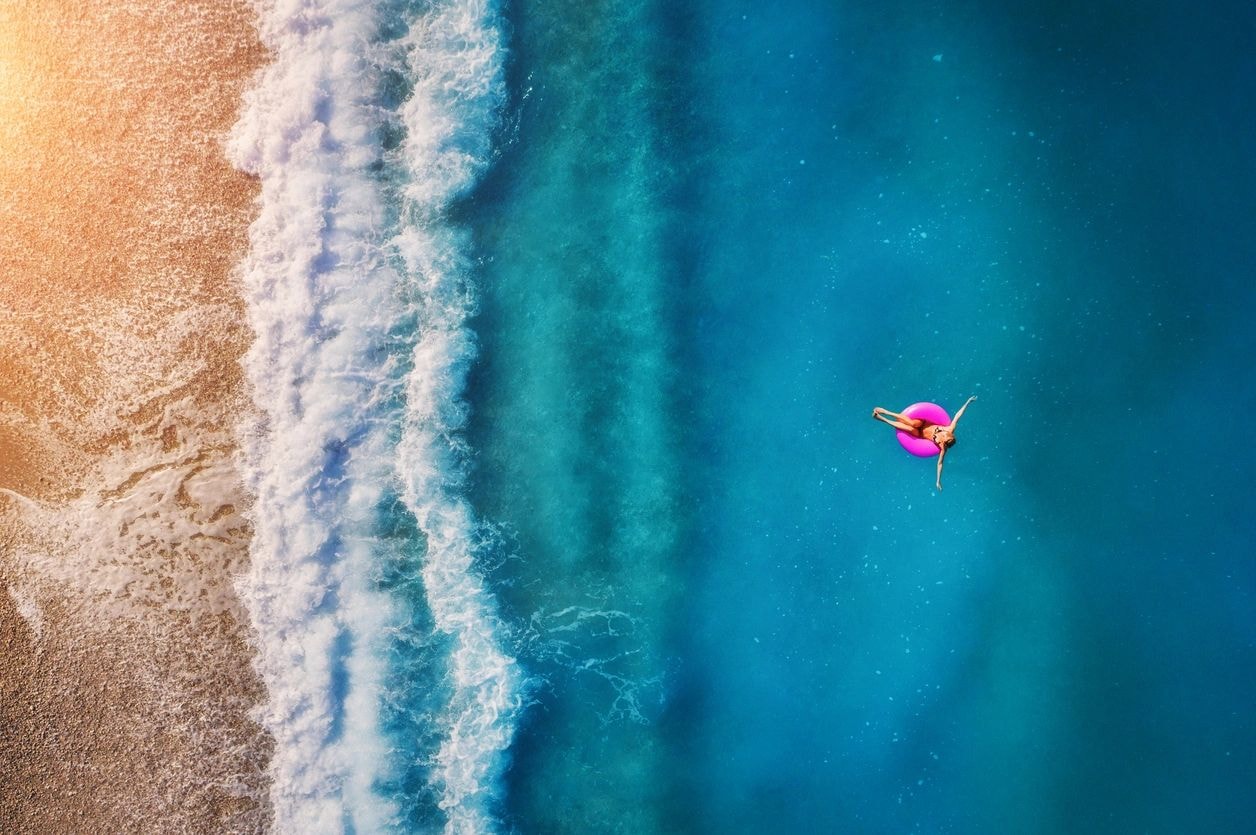 Aerial beach coastline